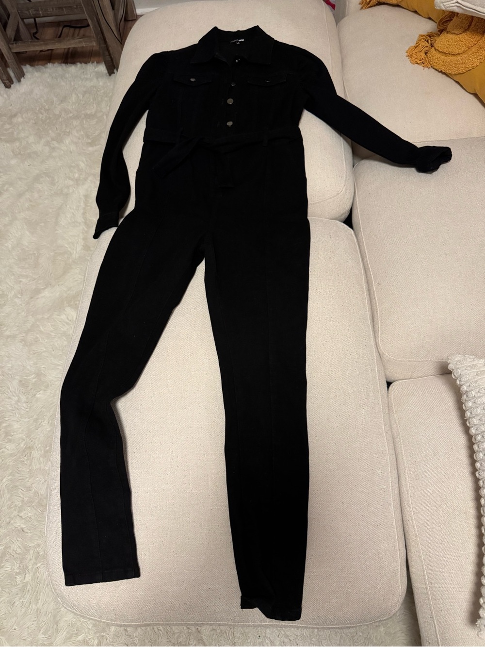 Women's Long-Sleeve Jean Jumpsuit